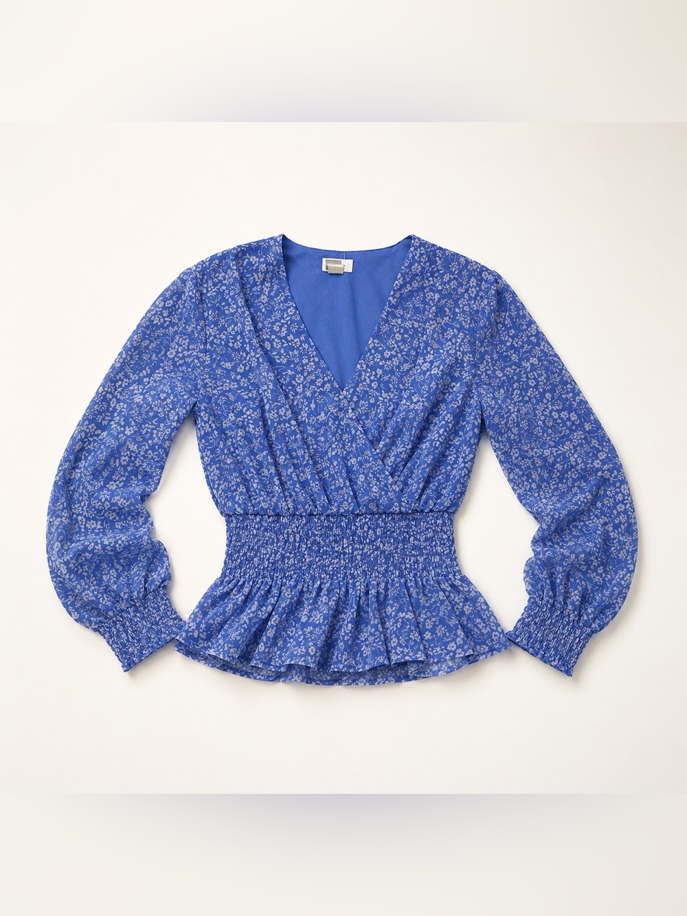 🌼 Japna - Floral Smocked Peplum Blouse